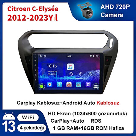 Citroen-C-Elysée-2012-2023Yıl 1GB Ram 16GB Hafıza 9 İnç Android 14 Cihaz Kablosuz Carplay Kablosuz Android Auto Multimedya Navigasyon Double Teyp Araç Monitor Ekran 