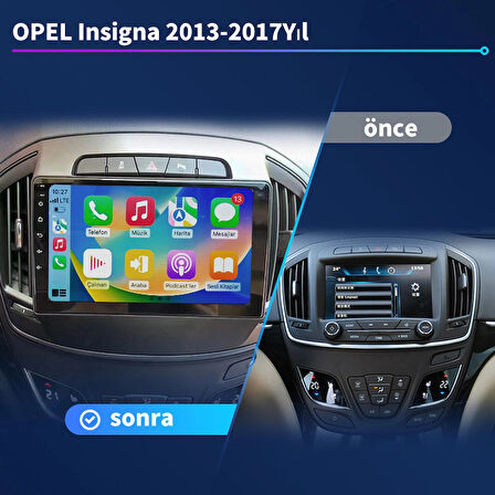 OPEL İnsignia 2010-2020Yıl 1GB Ram 16GB Hafıza 9 İnç Android 14 Cihaz Kablosuz Carplay Kablosuz Android Auto Multimedya Navigasyon Double Teyp Araç Monitor Ekran