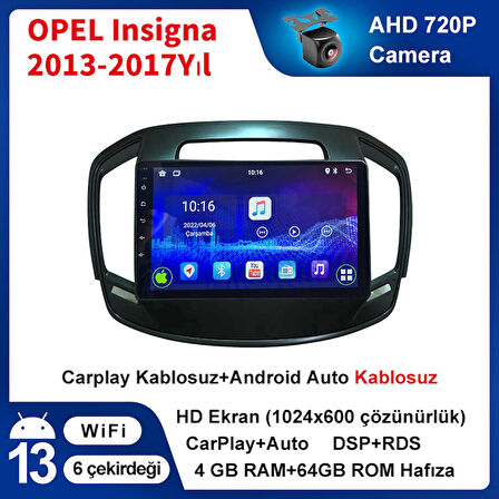 OPEL Insigna 2013-2017Yıl 4GB Ram 64GB Hafıza 9 İnç Android 14 Cihaz Kablosuz Carplay Kablosuz Android Auto Multimedya Navigasyon Double Teyp Araç Monitor Ekran