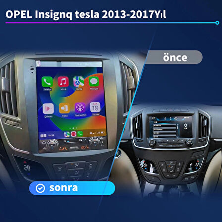 OPEL Insigna Tesla 2013-2017Yıl 8GB Ram 128GB Hafıza 9.7 İnç Android 14 Cihaz Kablosuz Carplay Kablosuz Android Auto Multimedya Navigasyon Double Teyp Araç Monitor Ekran