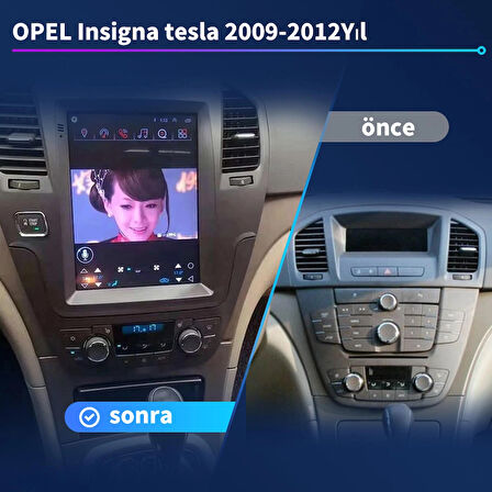 OPEL Insignia Tesla 2009-2012Yıl 8GB Ram 128GB Hafıza 9.7 İnç Android 14 Cihaz Kablosuz Carplay Kablosuz Android Auto Multimedya Navigasyon Double Teyp Araç Monitor Ekran