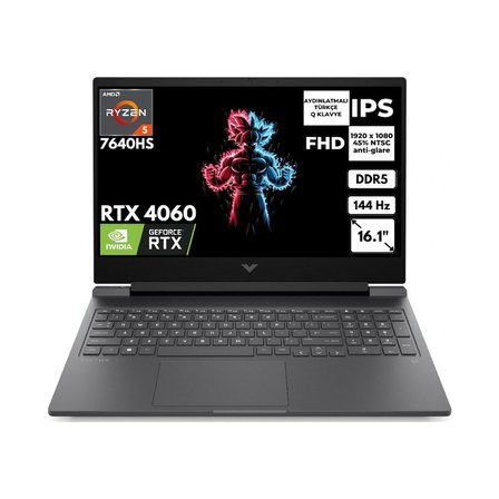 HP Victus 16-S0023NT Ryzen 5 7640HS 16 GB 512 GB SSD 8gb RTX4060 16.1" 144Hz Fhd Freedos Gaming Laptop 7Z4N1EAAT2