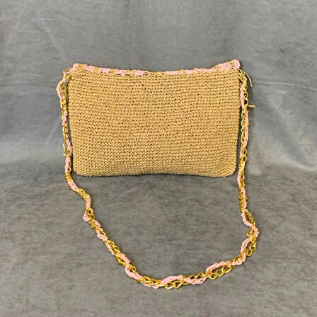 Uretti - Tuğba 7620 El Yapımı Pembe Detaylı Şık Çanta