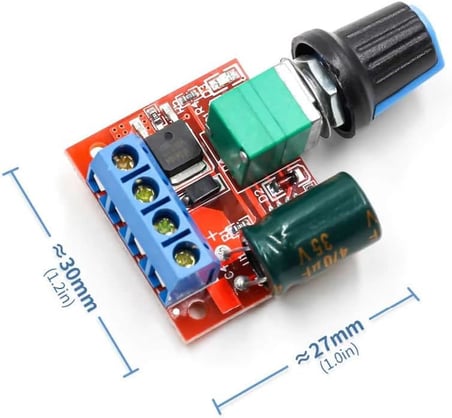 5A 35V Mini Dc Motor Pwm Potlu Hız Kontrol Devresi 90 Watt Açma Kapama Butonlu Ayarlanabilir Voltaj