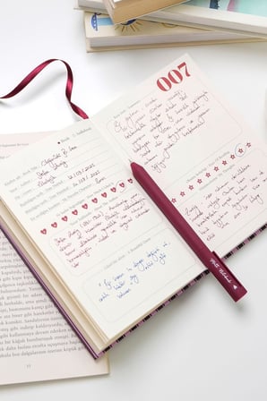 Kitap Okuma Günlüğü Reading Journal Bordo