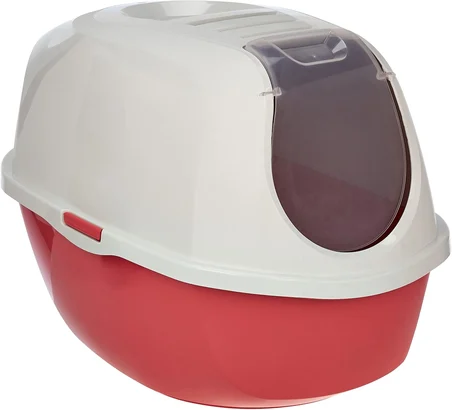 Smart Kapalı Kedi Tuvaleti - Kırmızı 53 CM