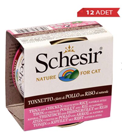 Schesir Suda Pisirilmis Ton Balikli ve Tavuklu Kedi Konservesi 85gr *12 Adet