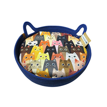 Sky Pet Desıgn Örme Kedi Köpek Yatağı 40 Cm Lacivert