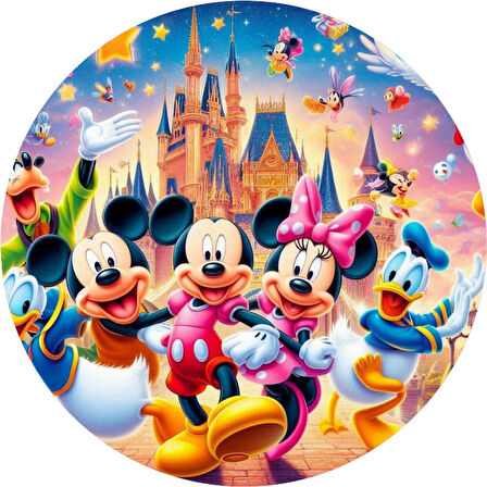 Walt Disney Yuvarlak Pasta Yenilebilir Resim Baskı 20 cm 