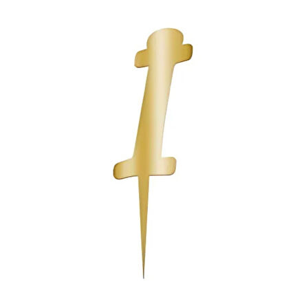 İ Harfi Altın Pleksi Pasta Süsü 7 cm