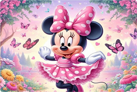 Minnie Mouse Dikdörtgen Pasta Yenilebilir Resim Baskı 28*19 cm