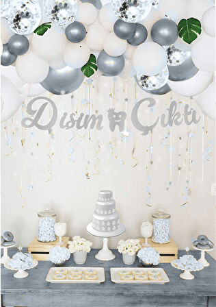Dişim Çıktı Gümüş Kaligrafi Banner
