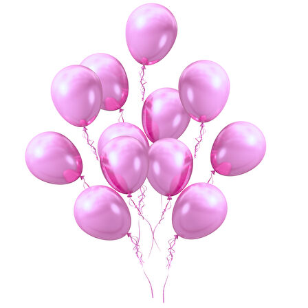 Pembe Metalik Balon 100 Adet 11 inç 28 cm