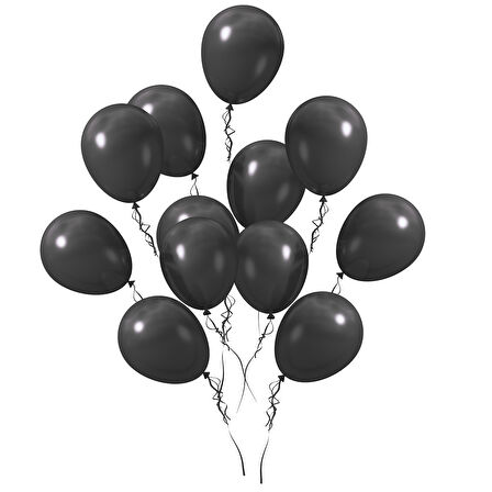 Siyah Metalik Balon 100 Adet 11 inç 28 cm