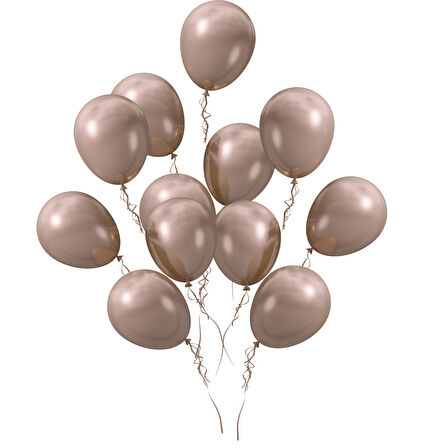 Mocha Kahve Metalik Balon 100 Adet 13 inç 33 cm