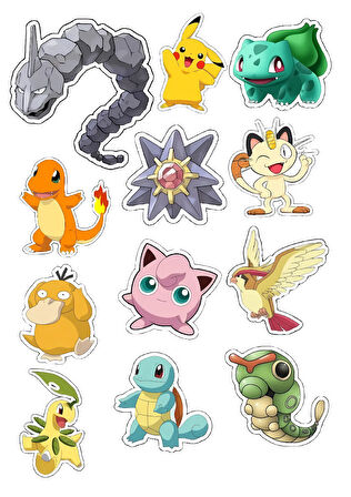 Pokemon Yenilebilir Cupcake ve Pasta Resim Baskı