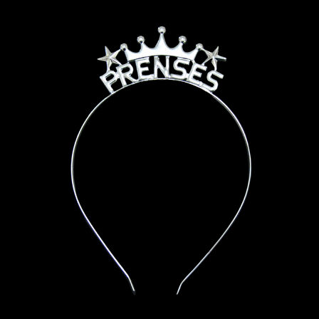 Prenses Gümüş Renkli Metal Taç