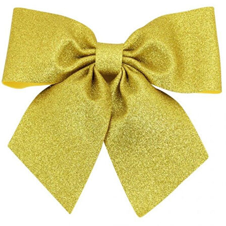 23×20 cm Altın Simli Eva Fiyonk – Yılbaşı Ağacı, Kapı ve Dekor Süsleme Fiyonk Modeli