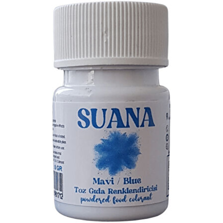 Suana Su Bazlı Toz Gıda Boyası 8 gr Mavi