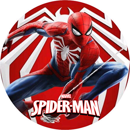 Spiderman Yuvarlak Pasta Yenilebilir Resim Baskı 20 cm 