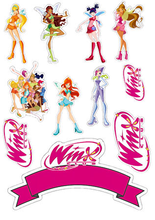 Winx Yenilebilir Cupcake ve Pasta Resim Baskı