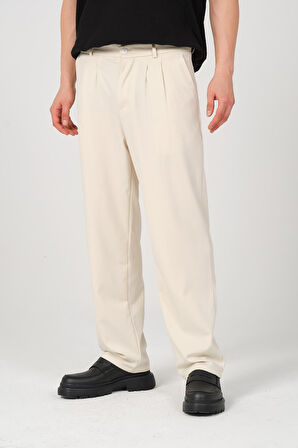 HYMAN Erkek Pileli Baggy Kalıp Kumaş Pantolon