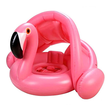 FLAMINGO BABY FLOAT  BEBEK YÜZME SİMİDİ GÜNEŞLİKLİ KAPANIR AÇILIR FLAMİNGO PEMBE