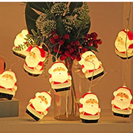 Kıyafetli Noel Baba Pilli LED Işıkl, Yılbaşı Cadılar Bayramı Parti Işıkları, Yılbağı Ağacı Süs