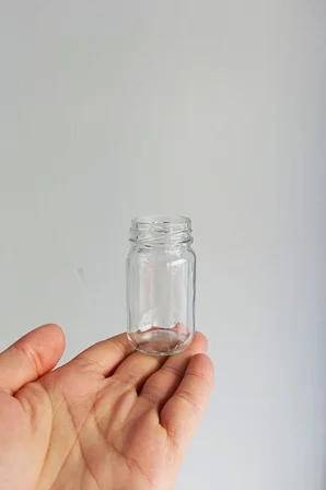 67 ml Şeffaf Shot Kavanoz 67 cc Konserve Metal Siyah Kapaklı Cam Kavanoz 6 Adet