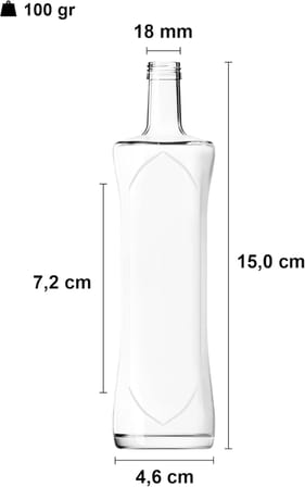 100 ml Şeffaf Piramit Sosluk 100 cc Kapaklı Kavisli Cam Şişe 6 Adet (Siyah (Plastik))