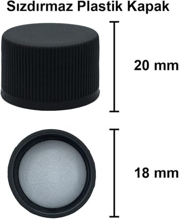 100 ml Şeffaf Piramit Sosluk 100 cc Kapaklı Kavisli Cam Şişe 6 Adet (Siyah (Plastik))