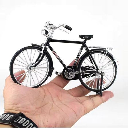 Siyah Yüksek Kaliteli Metal 1:10 Ölçek Koleksiyonluk Die Cast Model Klasik Bisiklet