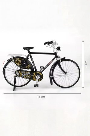Siyah Yüksek Kaliteli Metal 1:10 Ölçek Koleksiyonluk Die Cast Model Klasik Bisiklet