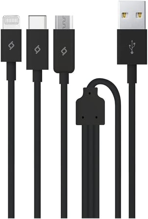 ttec Trio Şarj Kablosu Type-C-Lightning-Micro USB - Beyaz (2DK7521)