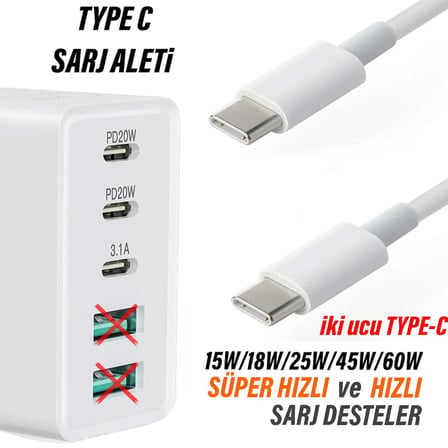 Samsung ile uyumlu S21 Şarj Kablosu 25W Type-C Hızlı Kablo 1M