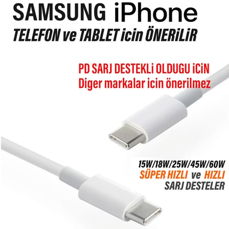 Samsung ile uyumlu S21 Şarj Kablosu 25W Type-C Hızlı Kablo 1M