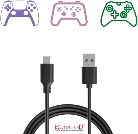 Gaming USB-C Kablo - Siyah 1.5 Metre | Xbox, PS5 Gamepad ve Akıllı Telefonlar için USB Type-C Bağlantı ve Hızlı Şarj Kablosu
