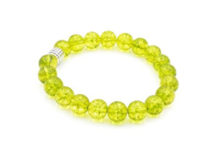 Hakiki Doğal Olivin Peridot Taşı Bileklik 10 Mm
