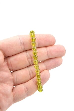 Hakiki Doğal Olivin Peridot Taşı Bileklik 6 Mm