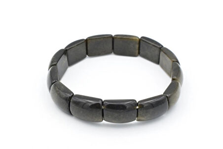 Rolex Model Hakiki Doğal Rainbow Obsidyen Taşı Bileklik