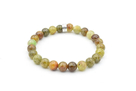 Hakiki Doğal Yeşil Granat Tsavorit Taşı Bileklik 8 Mm