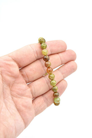 Hakiki Doğal Yeşil Granat Tsavorit Taşı Bileklik 8 Mm