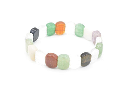 Rolex Model Hakiki Doğal Karışık Çakra Taşlı Bileklik