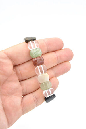 Rolex Model Hakiki Doğal Karışık Çakra Taşlı Bileklik