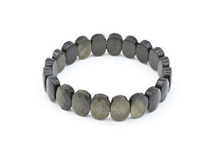 Rolex Model Hakiki Doğal Rainbow Obsidyen Taşı Bileklik