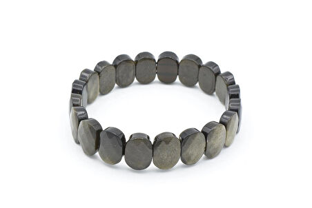 Rolex Model Hakiki Doğal Rainbow Obsidyen Taşı Bileklik