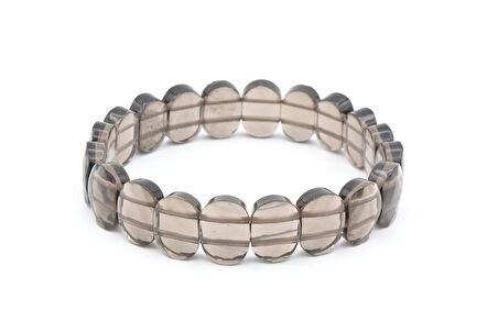 Rolex Model Hakiki Doğal Dumanlı Kuvars Taşı Bileklik