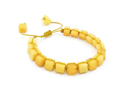 Makrome Model Sertifikalı Hakiki Damla Kehribar Bileklik 003