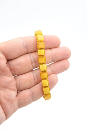 Makrome Model Sertifikalı Hakiki Damla Kehribar Bileklik 003