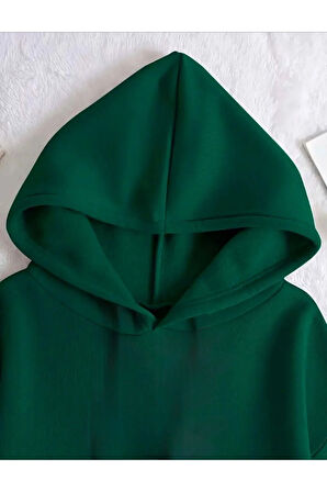 Ayın Evreleri Baskılı Kapüşonlu Sweatshirt